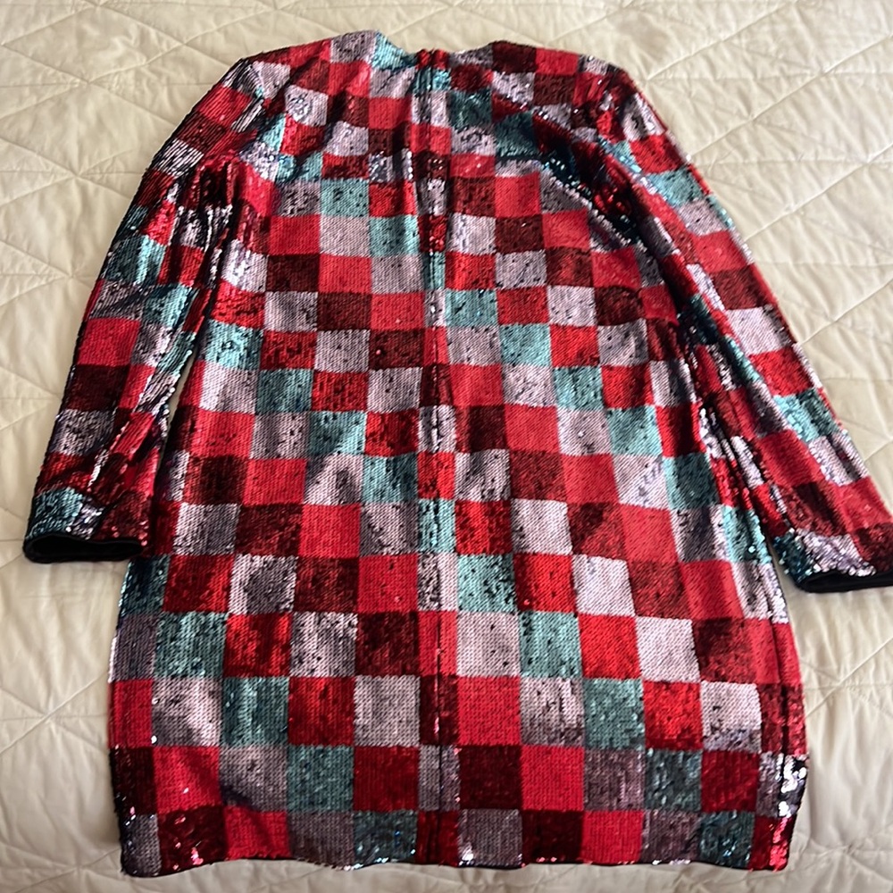 Escada Sport Deighty Checkered Sequin Dress Size 40 EU / Large USA - Picture 12 of 16